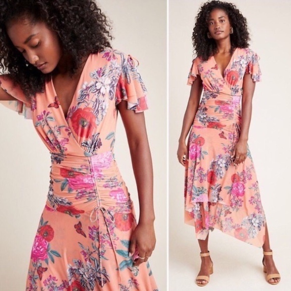 NWOT anthro Maeve Simone floral wrap dress